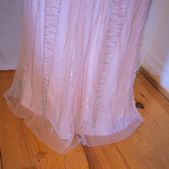 vtg 90s CACHE Y2K Pink Sequins Beaded Mermaid Maxi Dress Whimsigoth Fairycore 6 - Picture 14 of 16